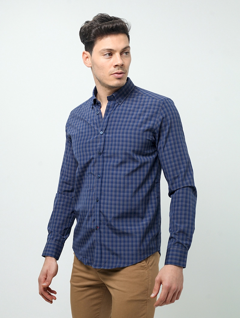 Chemise slim carreaux